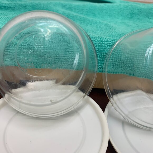 BOWLS - 3 Lot Anchor Hocking Clear Glass Custard Cups & lids, Ramkins 6oz 1034 - Picture 11 of 13